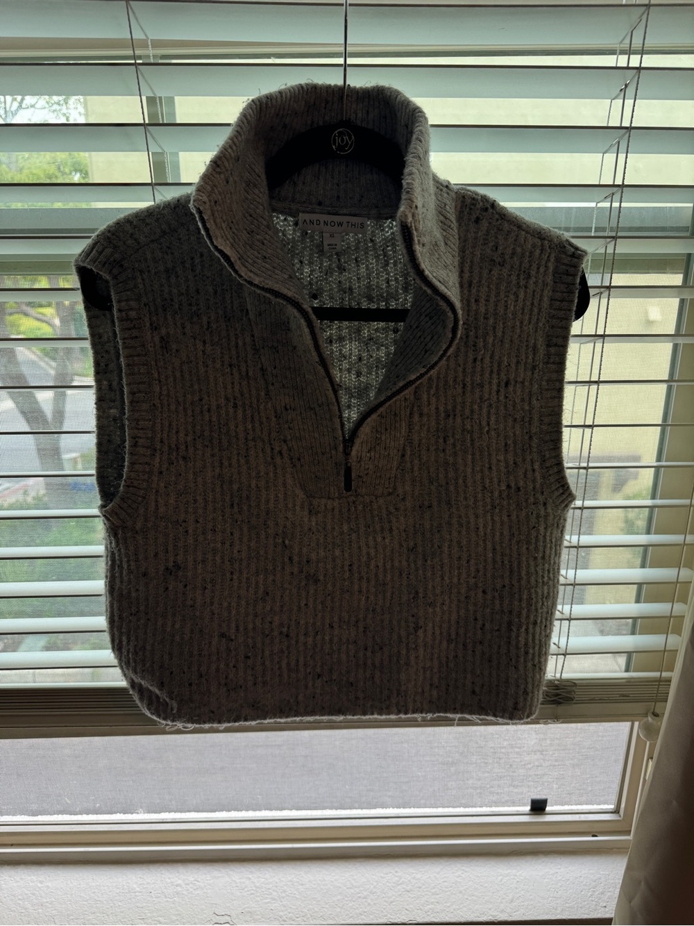 And Now This Ribbed Half-Zip Sweater Vest - Heather Gray